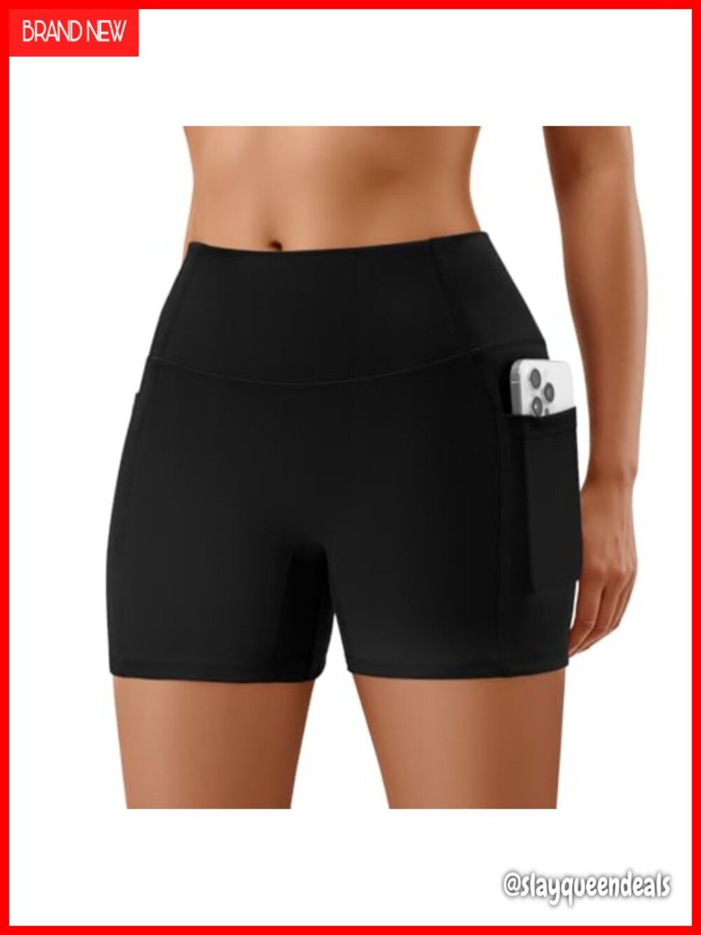 High Waist Biker Shorts No Front Seam Yoga Gym Running Shorts Pockets
